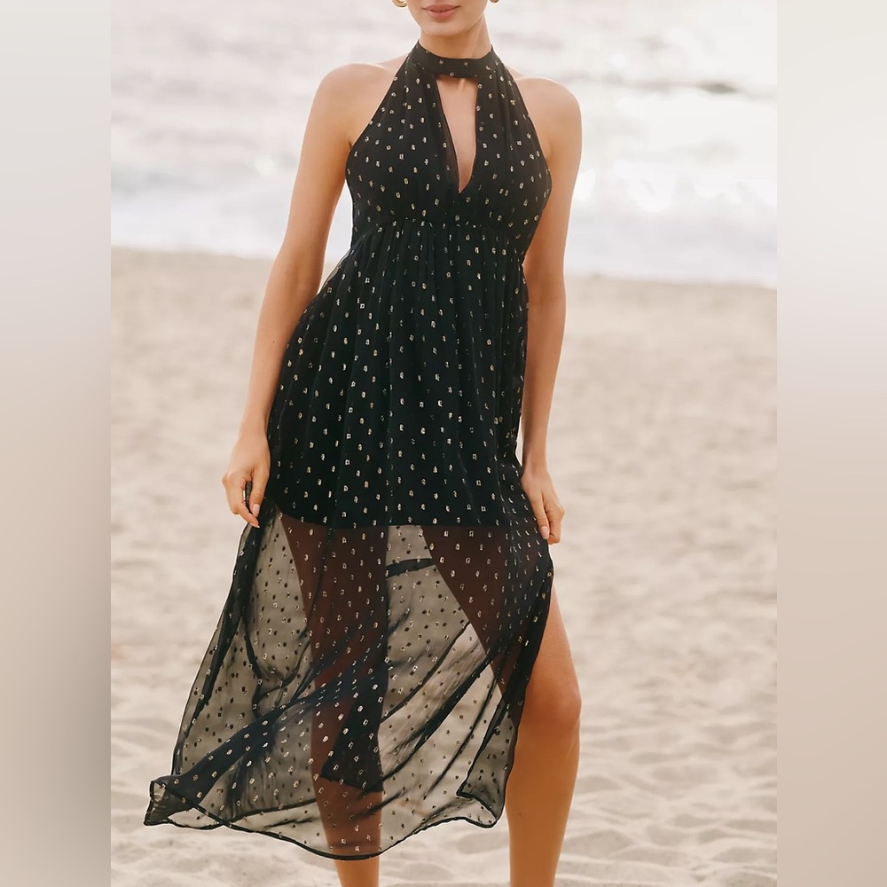 Celandine Beach Disco Plunging Maxi Dress